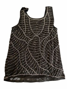 Beaded Black Women's Tank Top
